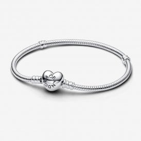 Pandora Moments Heart Clasp Snake Chain Bracelet 590719