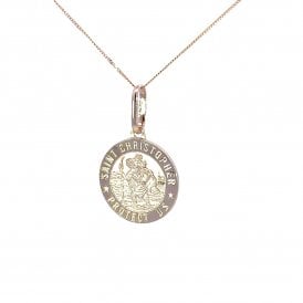 MCN 9CT Yellow Gold St Christopher Round Pendant 1.61.7719