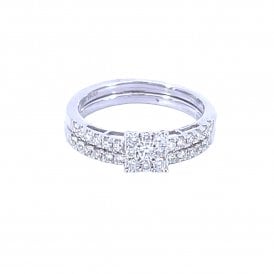 Square Cluster Diamond Bridal Set