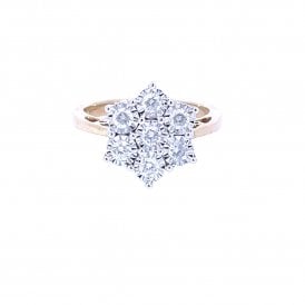 Floral Diamond Cluster Ring