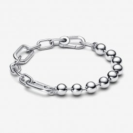 Pandora ME Silver Metal Bead & Link Chain Bracelet 592793C00