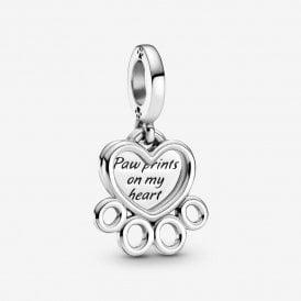 Pandora Hearts & Paw Print Dangle Charm 799360C00