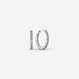 Pandora Sparkle & Pandora Logo Hoop Earrings 290558CZ