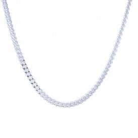 Silver Solid Curb Necklace