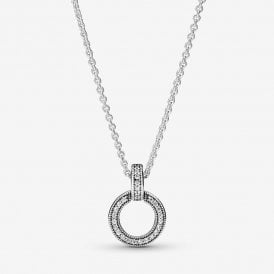 Pandora Double Circle Pendant & Necklace 399487C01