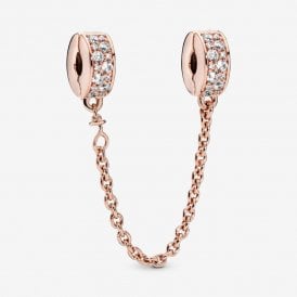 Pandora Shining Elegance Rose Safety Chain 786322CZ
