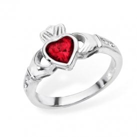 January Birthstone Claddagh Ring