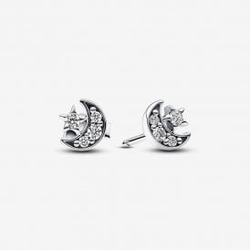 Pandora Sparkling Moon & Star Stud Earrings 292990C01