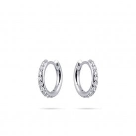 Mini Sparkling Silver Hoops