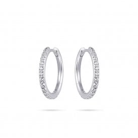 Sparkling Silver Hoops