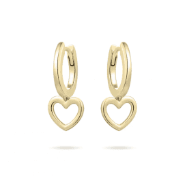Gold Plated Hoop & Heart Drop Earrings