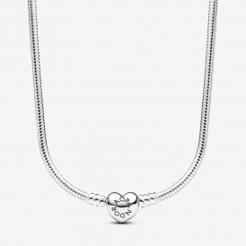 Pandora Moments Heart Clasp Snake Chain Necklace 393091C00