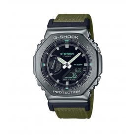 Mens G-Shock Khaki Utility Metal Collection Watch GM-2100CB-3AER