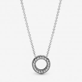 Pandora Logo Pavé Circle Collier Necklace 397436CZ