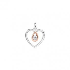 Two Tone Heart Pendant SP362C