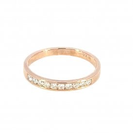 9ct Rose Gold Diamond Channel Set Ring