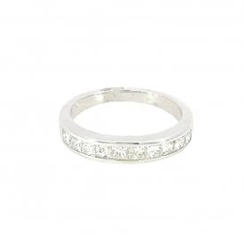 White Gold 10 Stone Eternity Diamond Ring