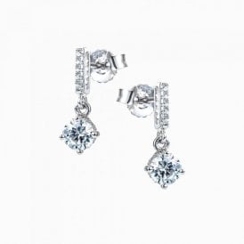Real Effect Round Sparkling Drop Earrings