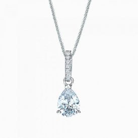 Real Effect Sparkling Pear Cut Necklace