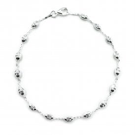 Real Effect Silver Italian Bead Chain Bracelet