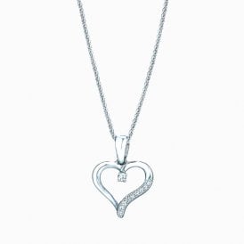 Real Effect Sparkling Heart Necklace