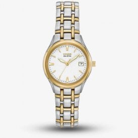 Citizen Silhouette White Dial Two Tone Watch EW1264-50A