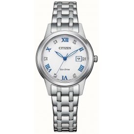 Citizen Silhouette Crystal Eco-Drive White Dial Watch FE1240-81A