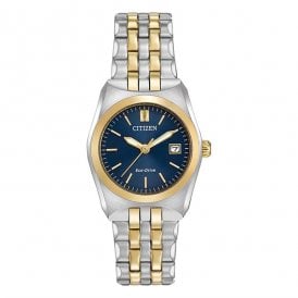 Citizen Corso Round Blue Dial Two Tone Bracelet Watch EW2294-53L