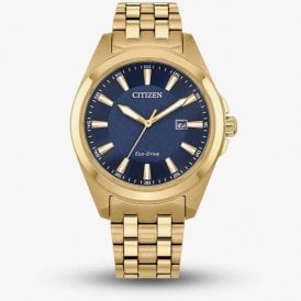 Citizen Eco-Drive Gold Tone Blue Dial Watch BM7532-54L