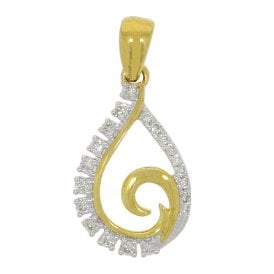 Diamond Tear Gold Pendant