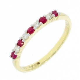Diamond and Ruby Half Eternity Ring