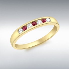 9CT Gold Channel Set Cubic Zirconia Ring