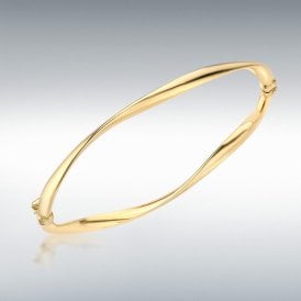 Gold Twisted Tube Bangle