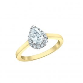 0.60 CT Lab Grown Pear Cut Diamond Cluster Ring