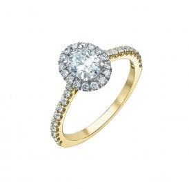 Gold Cluster Lab Grown Diamond Ring