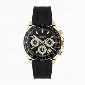 Sekonda Circuit Chronograph Watch Gold Black Band 30202
