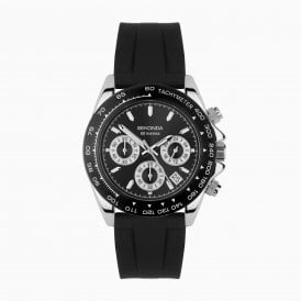 Sekonda Circuit Chronograph Watch Silver Black Band 30199