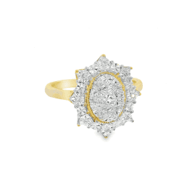 12 Stone Fancy Illusion Diamond Cluster Ring 82503