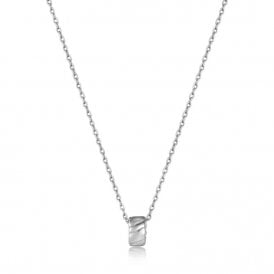 Ania Haie Silver Smooth Twist Pendant Necklace N038-03H