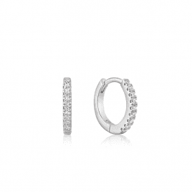 Ania Haie Silver Sparkle Huggie Hoop Earrings E035-17H