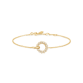 Ania Haie Gold Interlinked Circles Pavé Bracelet B056-01G