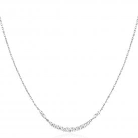 Ania Haie Silver Arc Pavé Necklace N056-02H
