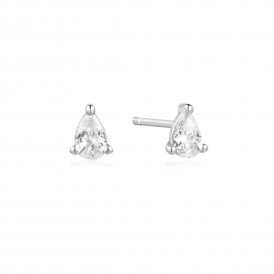 Ania Haie Silver Pear Studs E056-01H