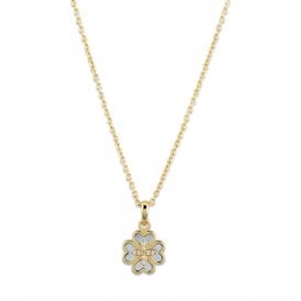 Unique & Co Gold Plated 4 Leaf Clover Necklace MK-931GO