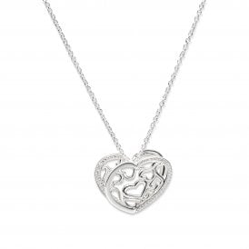Unique & Co Silver Openwork Heart Necklace MK782SIL