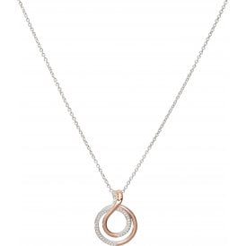 Unique & Co Silver and Rose Gold Plated Double Circle Necklace