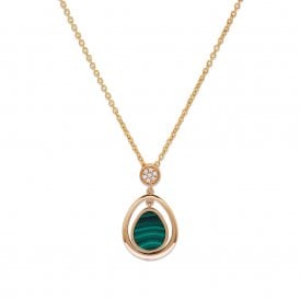 Unique & Co Gold-plated Malachite Drop Necklace MK-879