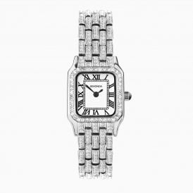Sekonda Monica Silver Case and Full Stone Set Watch 40660