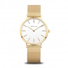 Bering Classic Polished Gold Round Ladies Watch 14134-331