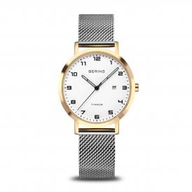 Bering Brushed Gold Titanium Ladies Watch 18634-010